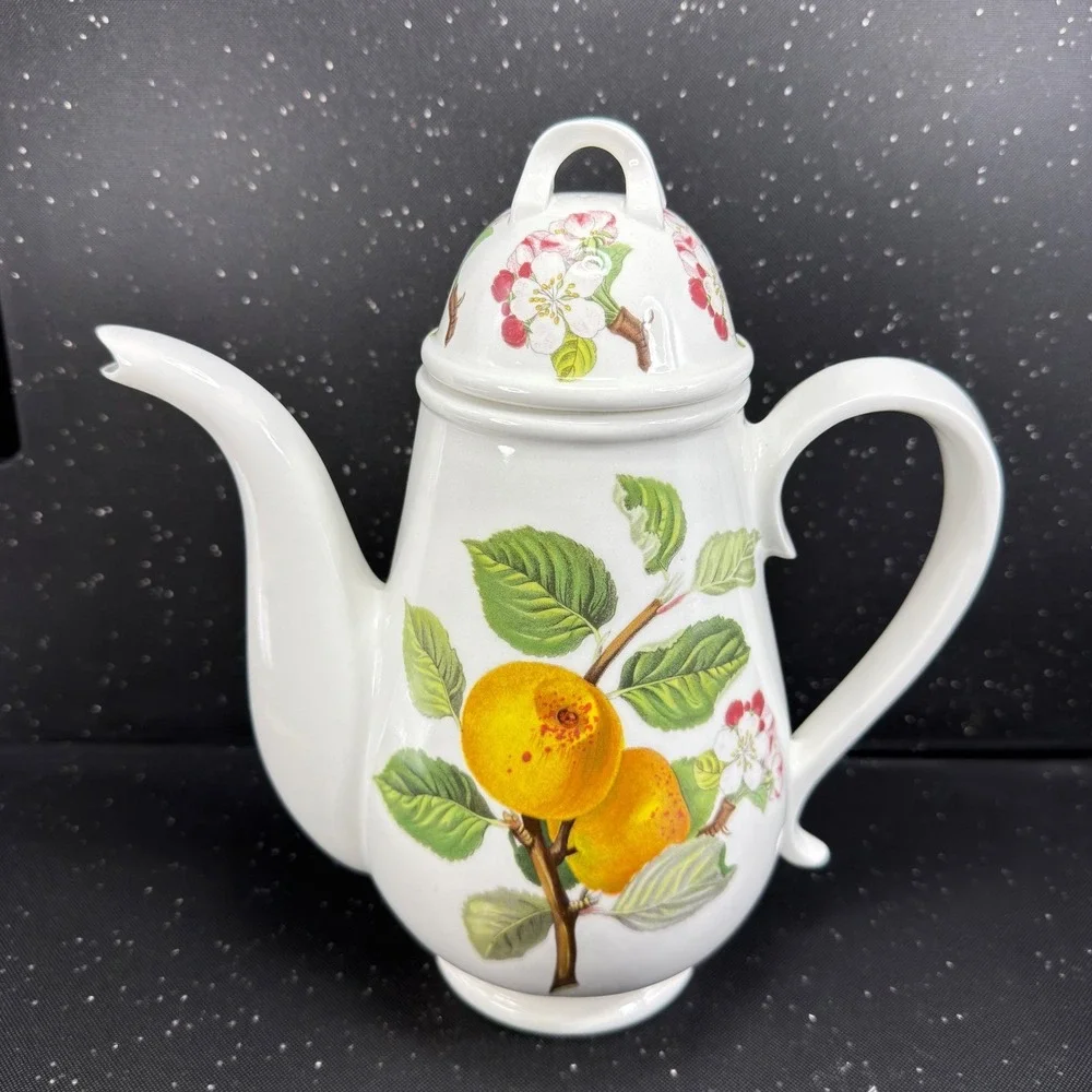 Portmeirion Pomona Coffee Pot Ingestrie Pippin Apple Botanical Made in England